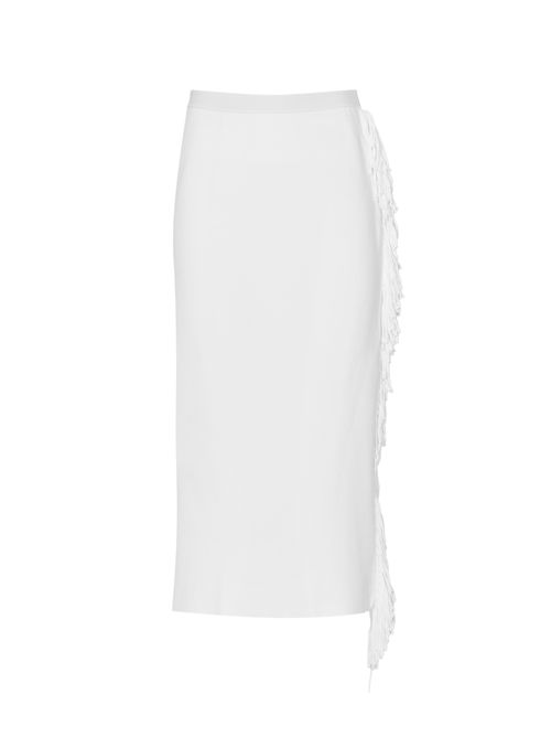 Gonna Ayala in viscosa stretch con frange Liviana Conti | F6SA45A01-0